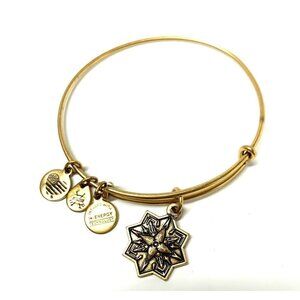 Alex and Ani Healing Love Charm Bracelet Shiny Gold Finish 2"- 3.5"